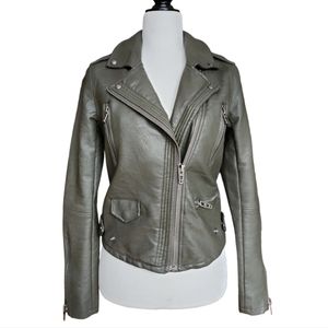 [BLANKNYC] Women's PU Leather Moto Jacket Olive Green